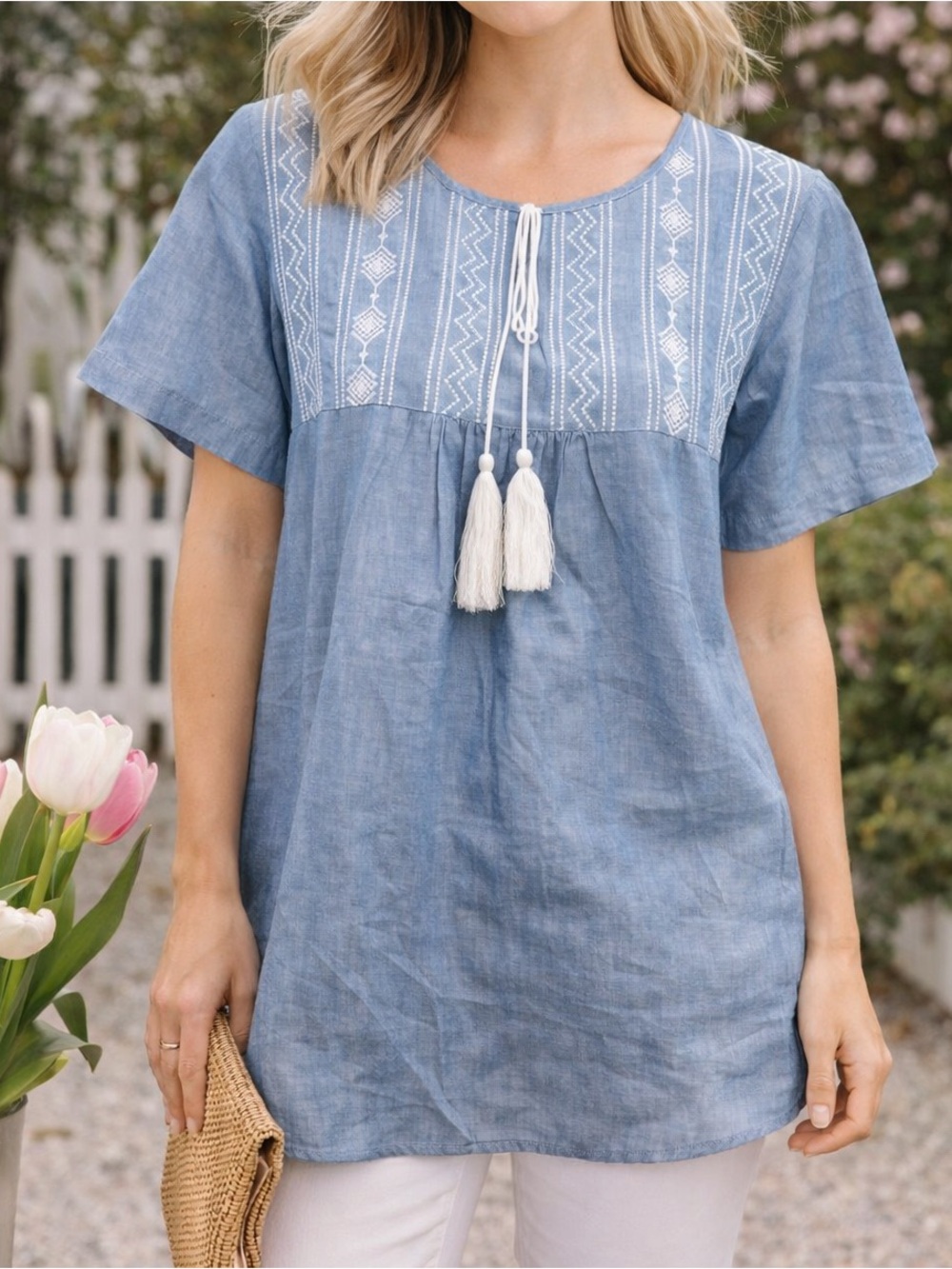 NWT b.Boutique Tassel Blouse